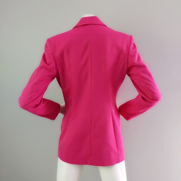 Vtg Ann Taylor Magenta Pink Boyfriend Blazer S - Picture 5 of 8